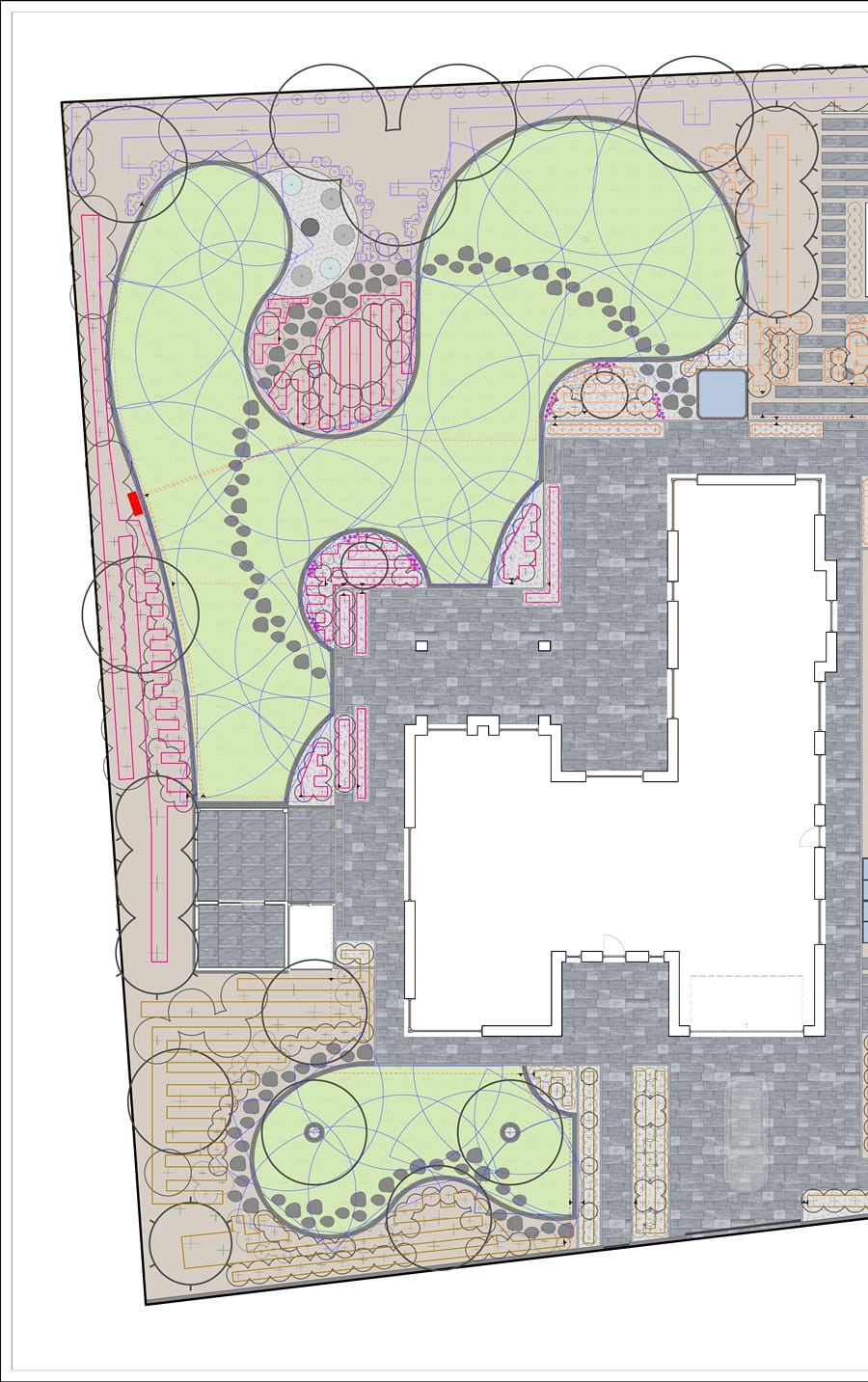 Plan linii kroplujących, ogród w Ligota Mała