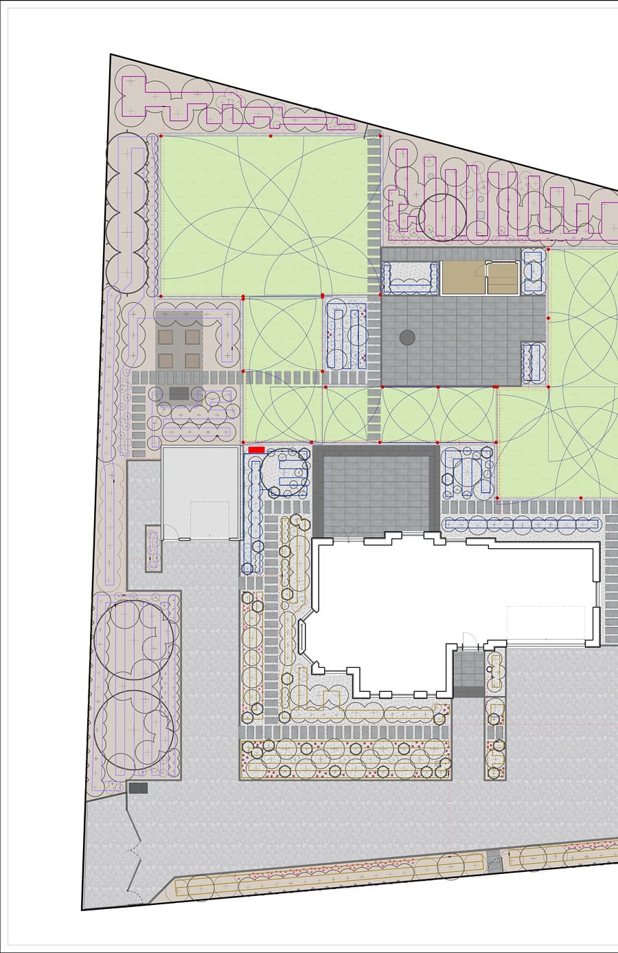 Plan linii kroplujących, ogród w Zebrzydowej