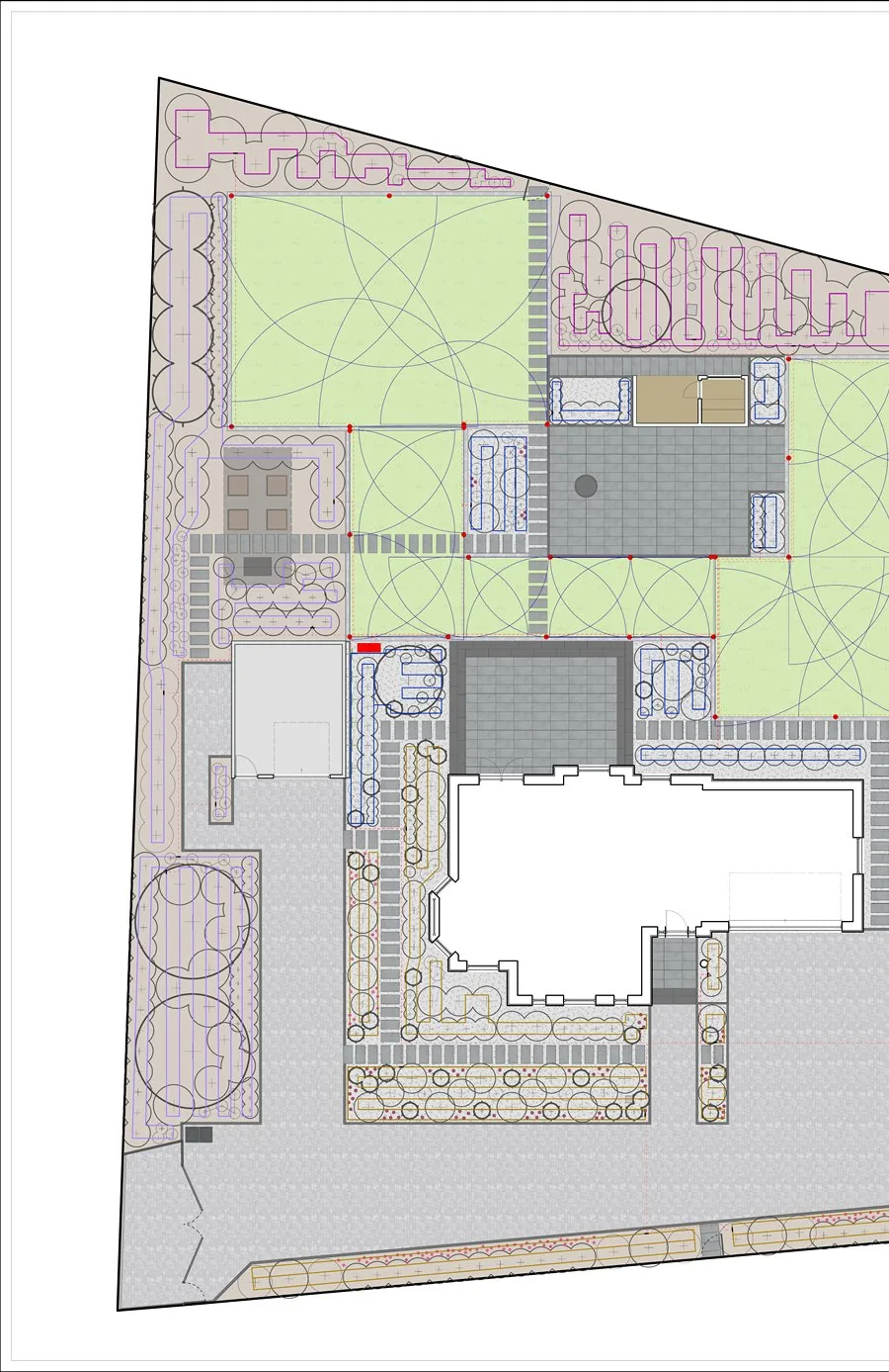 Plan linii kroplujących, ogród w Zebrzydowej