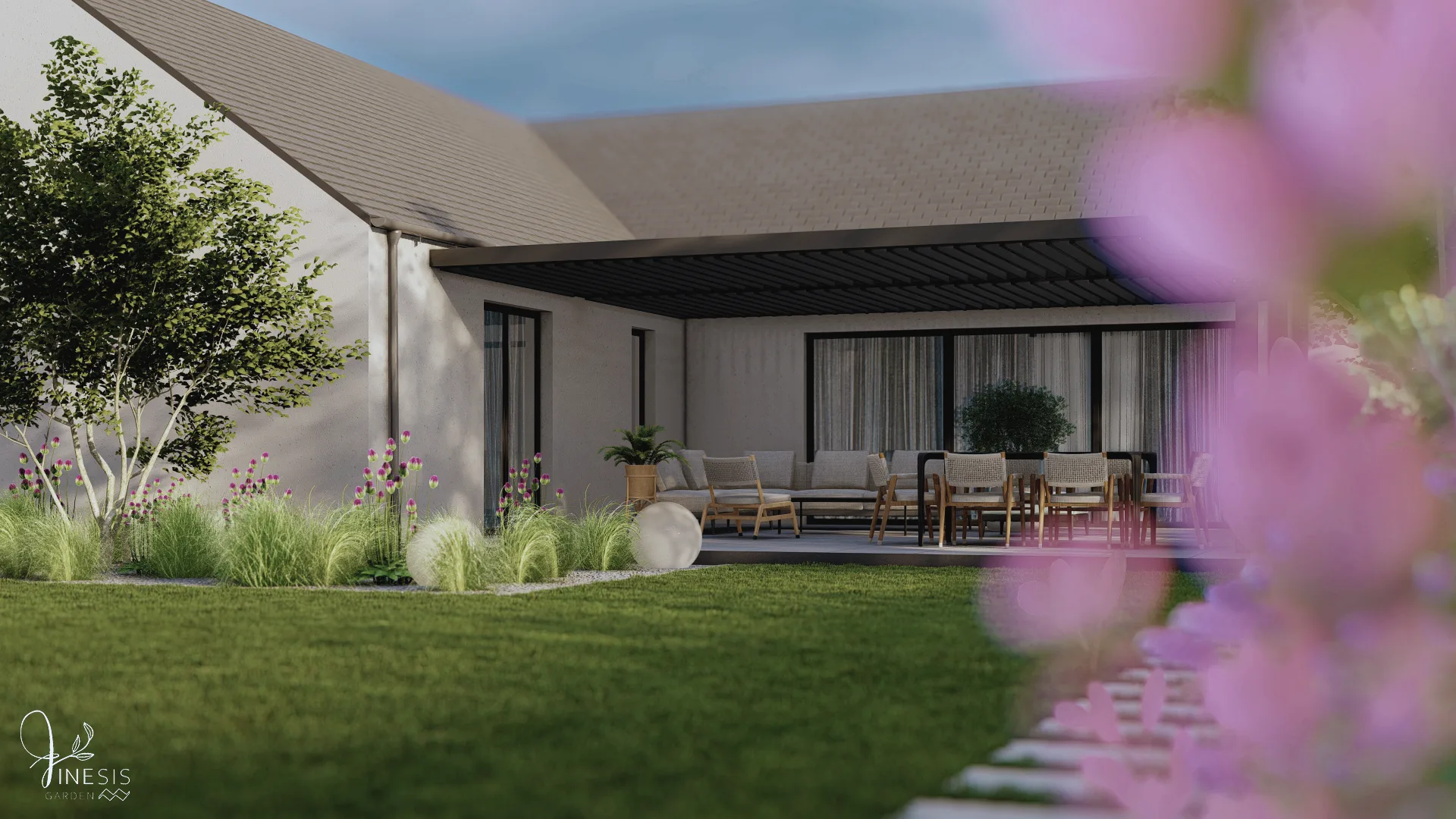 Wizualizacja 3D projektu ogrodu, FINESIS garden